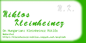 miklos kleinheincz business card