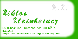 miklos kleinheincz business card